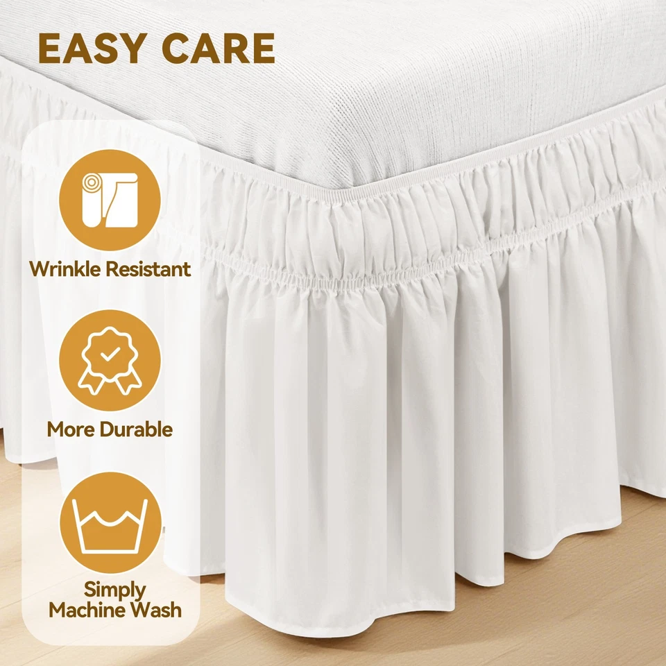 AzulHome белая кровать юбки пыли оборки для King/California королевский размер кровати новый - Изображение 4 из 4