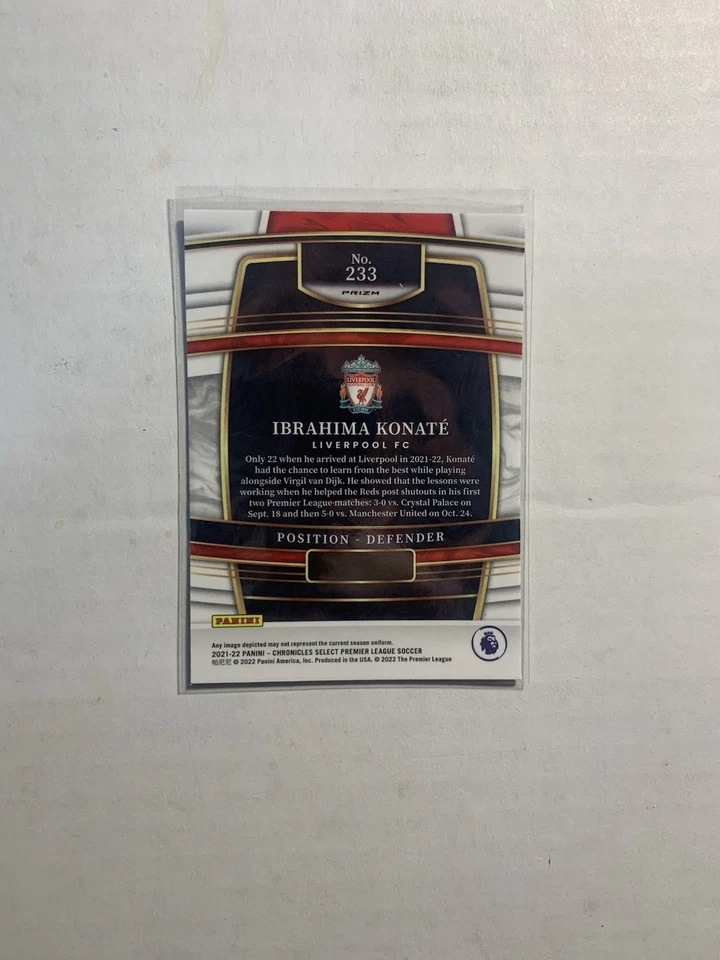 2021-22 Panini Chronicles Select Premier League Ibrahima Konate Purple Mojo RC - Image 2 of 2