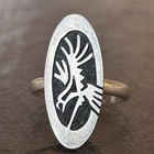 Alvin Taylor Hopi Sterling Silver Eagle In Flight Overlay Vintage Ring Size 11