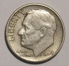 1964 D ROOSEVELT DIME, 90% Silver in circulated condition