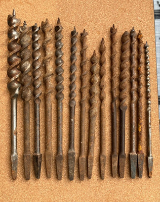 Vintage Set Bohrerbohrer - verschiedene Größen und Hersteller (Lot A)