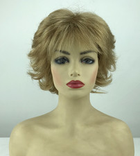Short Layered Wavy Honey Blonde Synthetic Hair Wigs Women Soft Natural Daily