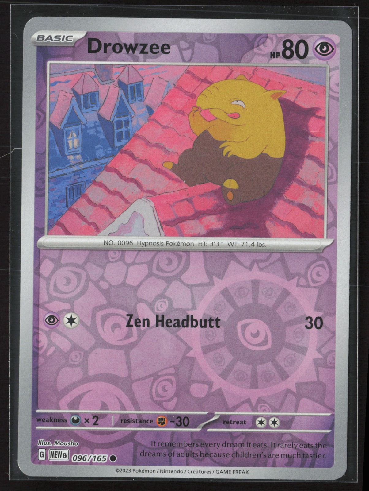 Drowzee Common SV: Scarlet & Violet 151 096/165 NM Pokemon Card Reverse Holo