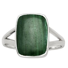 Natural Malachite Eye - Congo 925 Sterling Silver Ring s.10 Jewelry R-1002