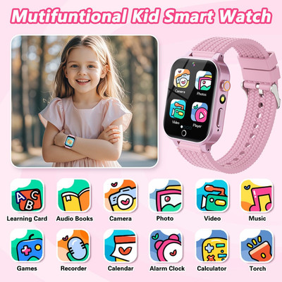 Kids Smart Watch Girls Gift 26 Games HD Camera Music Touch Pedometer Age 3-12