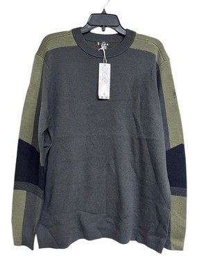 NEW Men's Smartwool Alpine Olive & Black Crewneck Sweater Sweatshirt Merino Wool