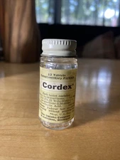Vintage Cordex Medicine Bottle. By Upjohn Co. Kalamazoo, Mich. Empty