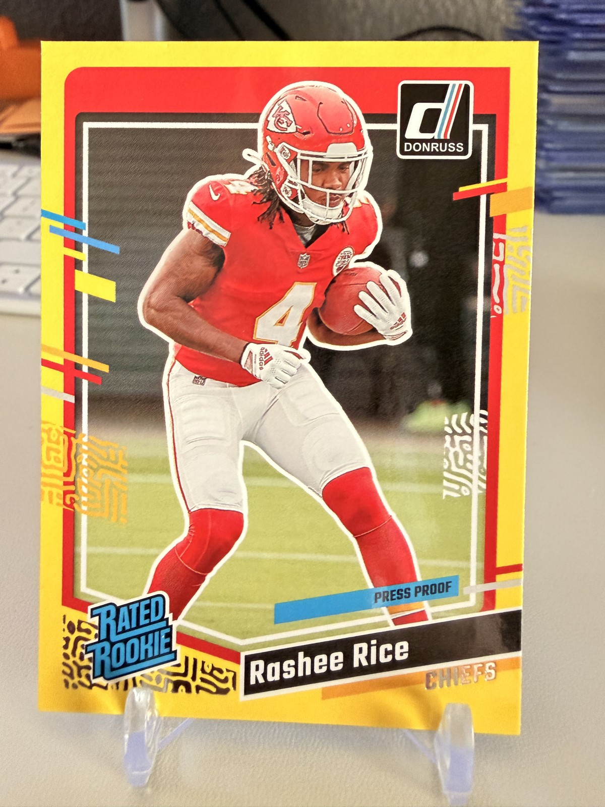 2023 Panini Donruss - Rated Rookie Rashee Rice #350 Press Proof Yellow (RC)