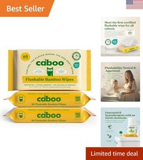 180 Count Certified Flushable Wipes - Chemical-Free Eco-Friendly Bamboo Care