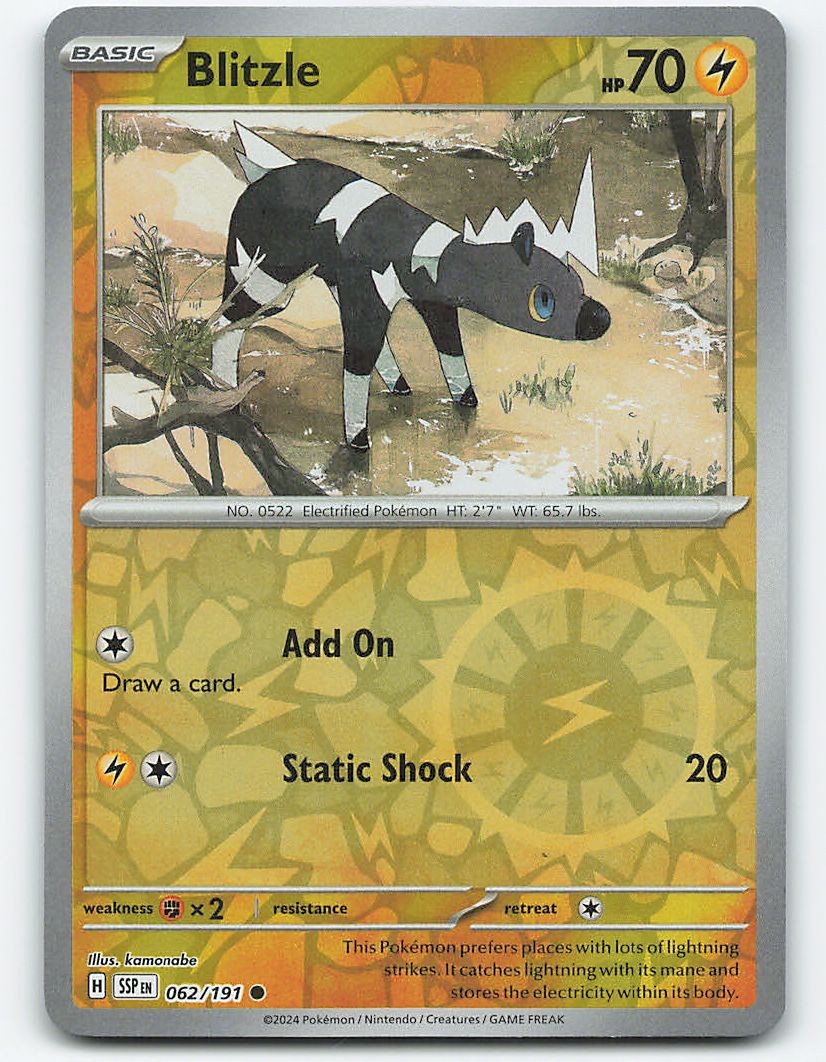Blitzle #062/191, Reverse Holo Pokemon card