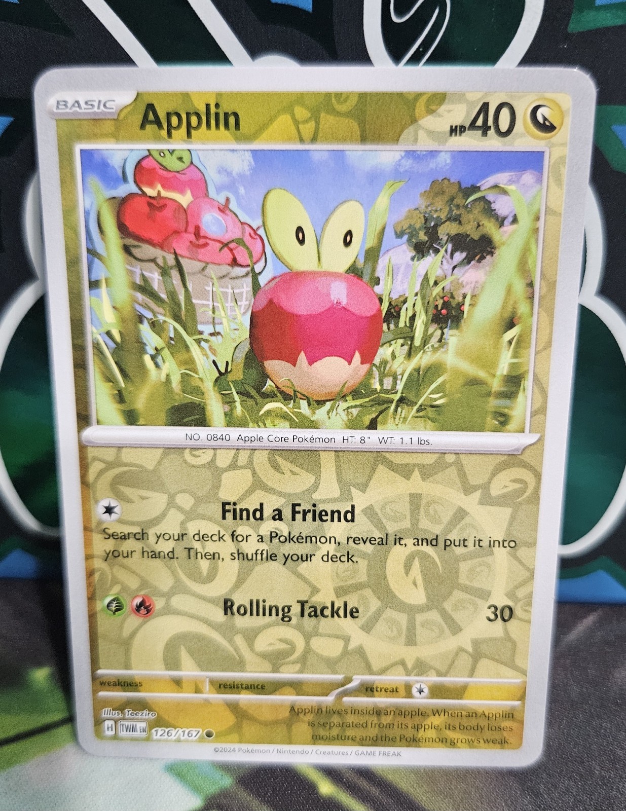 APPLIN 126/167 TWILIGHT MASQUERADE POKEMON (REVERSE HOLO, NM)