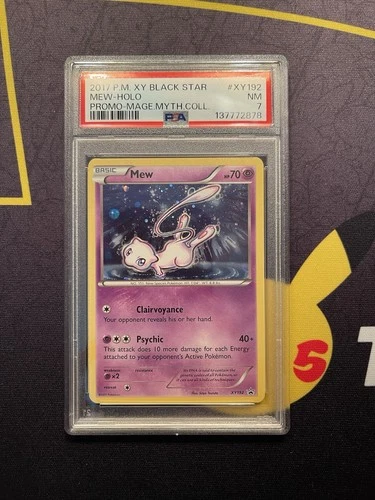 2017 POKEMON XY BLACK STAR PROMO MEW #XY192 HOLO PSA 7 NEAR MINT