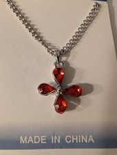 N5 Childrens Necklace Jewelry Girls Red Flower