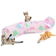 Cat Tunnel, Cat Tunnels for Indoor Cats, S-Shape Cats Cave with Cat Toys, Fol...