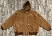 Carhartt Hooded Jacket J131 BRN 3XL Thermal Lined Canvas Work