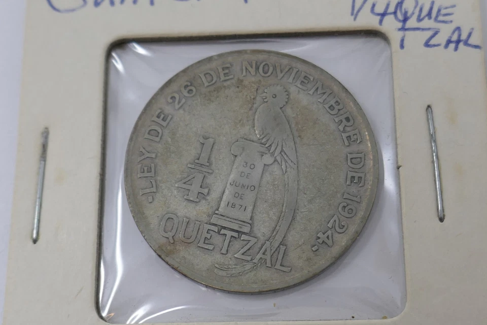 Guatemala 1926 Silver 1/4 Quetzal Coin - Image 4 of 4