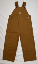 Carhartt Toddler Bib Washed Duck Canvas Overalls Brown Size 3T
