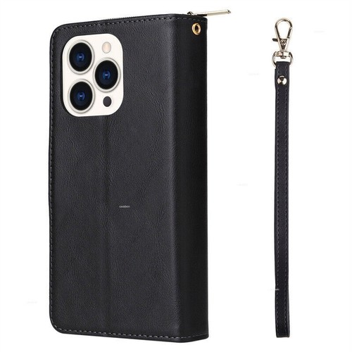 Für iPhone 16 15 14 13 12 11 X XR 7 8 Plus Reißverschluss Flip Wallet Leder Cover Case - Bild 22 von 59