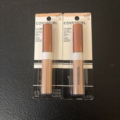 2x Lot CoverGirl Clean Invisible Concealer for Normal Skin 155 MEDIUM