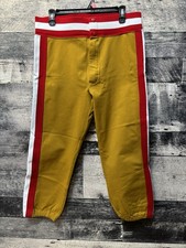 Vintage MacGregor Sand Knit Men’s Baseball Pants Large 70’s Gold Red White USA