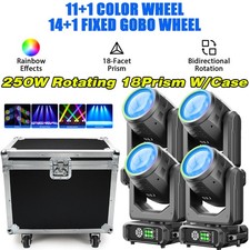 250W LED Moving Head Light Rotation 18Prism Beam Stage Disco DMX Spot Lighting