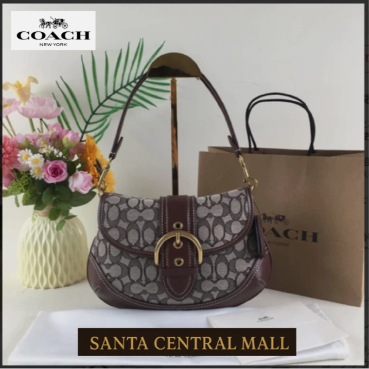 Coach CJ814 Soho Bag Signature Jacquard Maple Brown Shoulder
