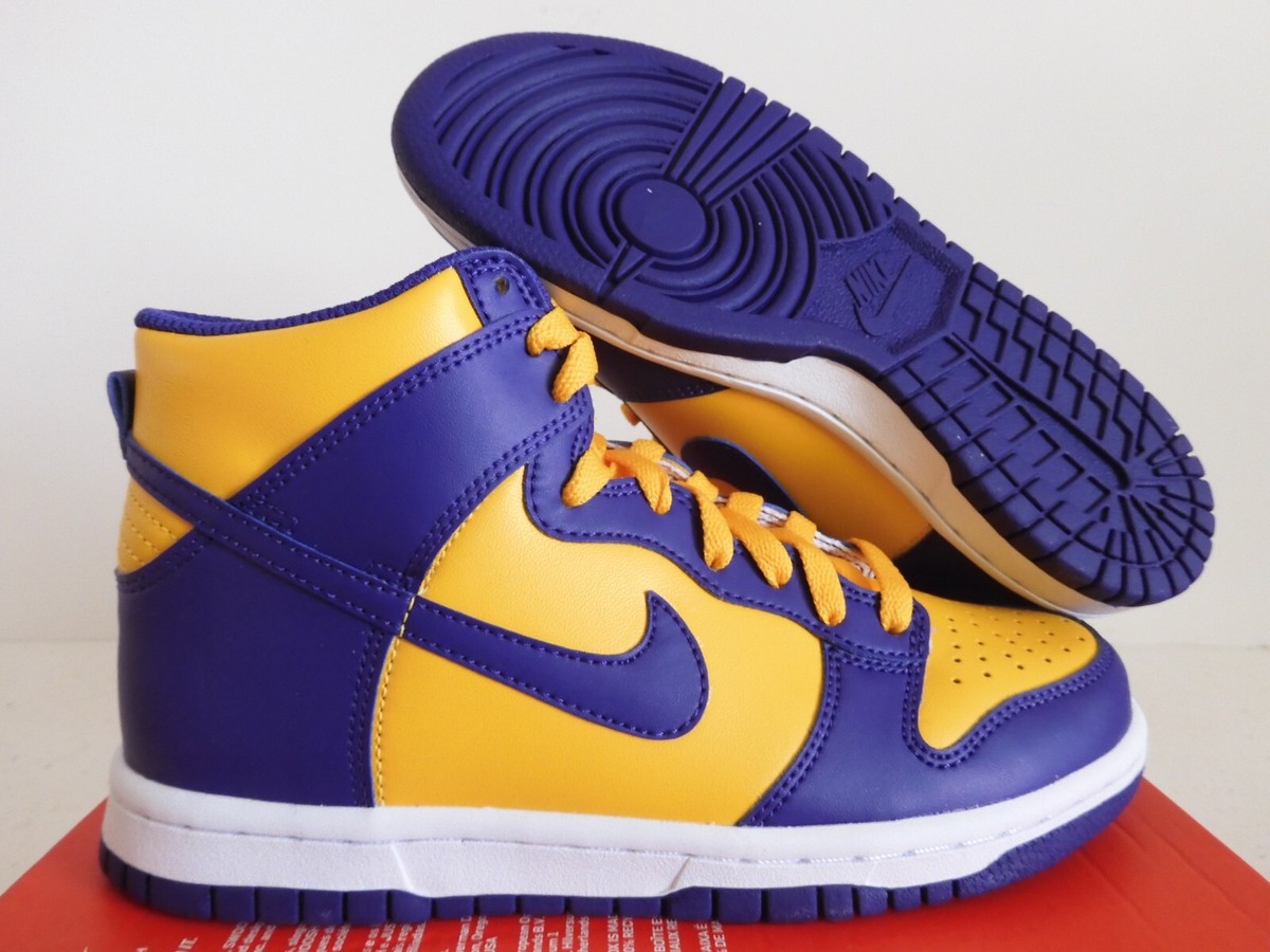 NIKE DUNK HIGH COURT PURPLE LAKERS　27.5 Nike Dunk High LAKERS Review & On Foot - YouTube