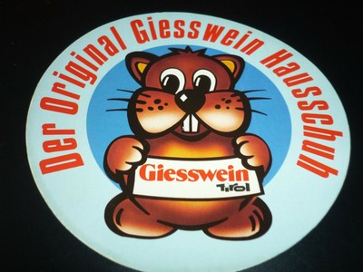 alter Aufkleber Sticker Hamster  Giesswein Hausschuh