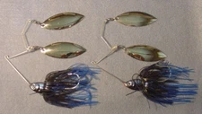 Lot of 2 ~ Pro Assassinator Clacker 1/2 oz Spinnerbait DT-DWN Blue Back Shad