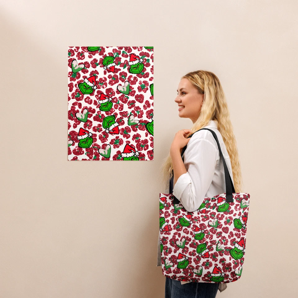 Bolso de Mano El Grinch Navidad Estampado Leopardo Foto 2 de 4