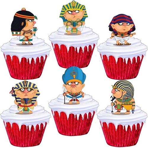Egypt Egyptian Pharoahs Theme Stand Up Cup Cake Toppers Edible Party Decorations eBay