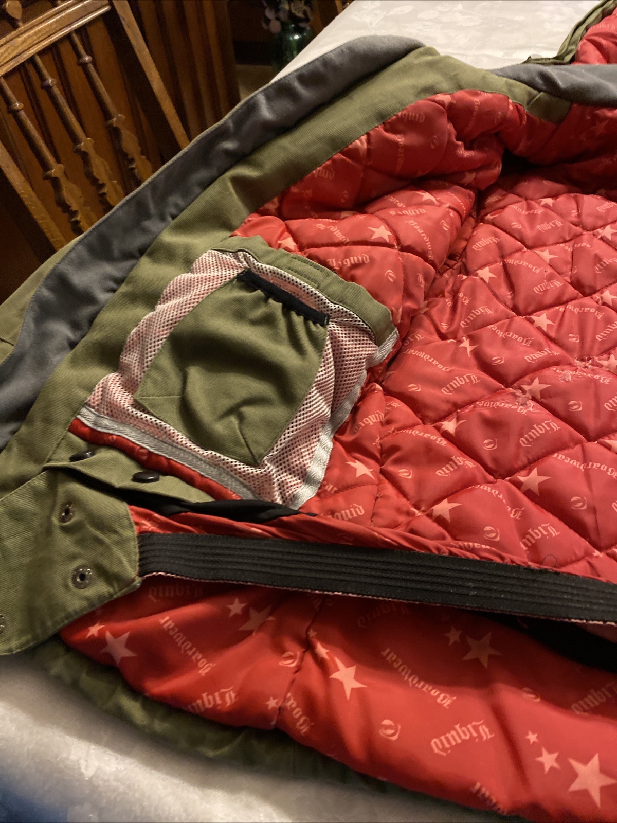 LIQUID Boardwear Army green Insulated Hooded SNOWBOARDING JACKET Youth Large eBay