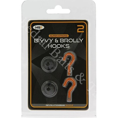 NGT Bivvy Hooks Magnetic Twin Pack Bivvy Tent Hooks Camping Brolly Carp Fishing 