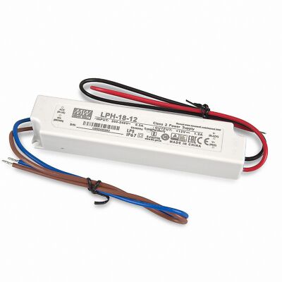 LED Trafo Netzteil 12V ultra schmal Mean Well LPH-18-12 SNT  12V/DC/0-1,5A/ 18W