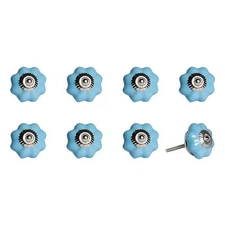 1.5 X 1.5 X 1.5 Glossy Navy And Silver  Knobs 8 Pack