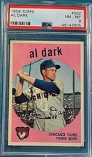 1959 Topps Baseball #502 Al Dark PSA 8 Perfectly Centered 