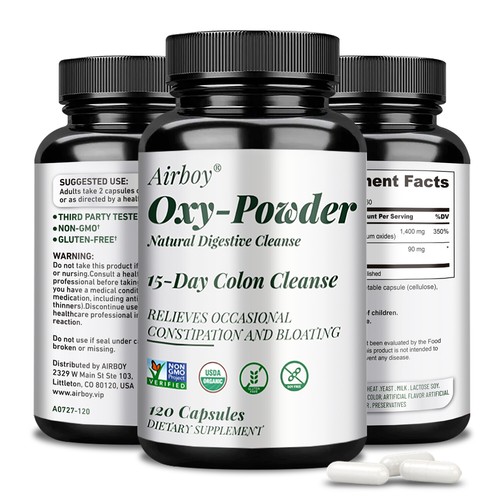 Oxy-Powder 15-Day Colon Cleanse - Digestive & Gut Health,Detox, Weight Loss