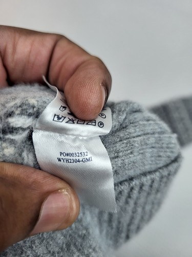 Faherty Merino Wool Sweater Girls Small Gray Fair Isle Crew Neck Knit Outdoor - Picture 6 of 7