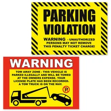 20 Fake Warning Tow Away Zone Parking Violation Prank Cards!