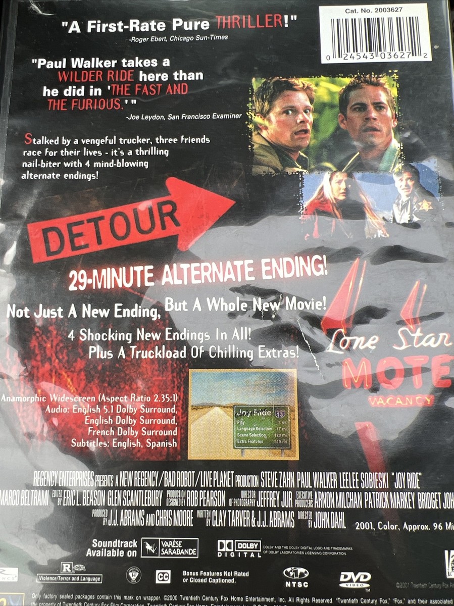 Joy Ride Special Edition DVD Paul Walker Horror Movie 29