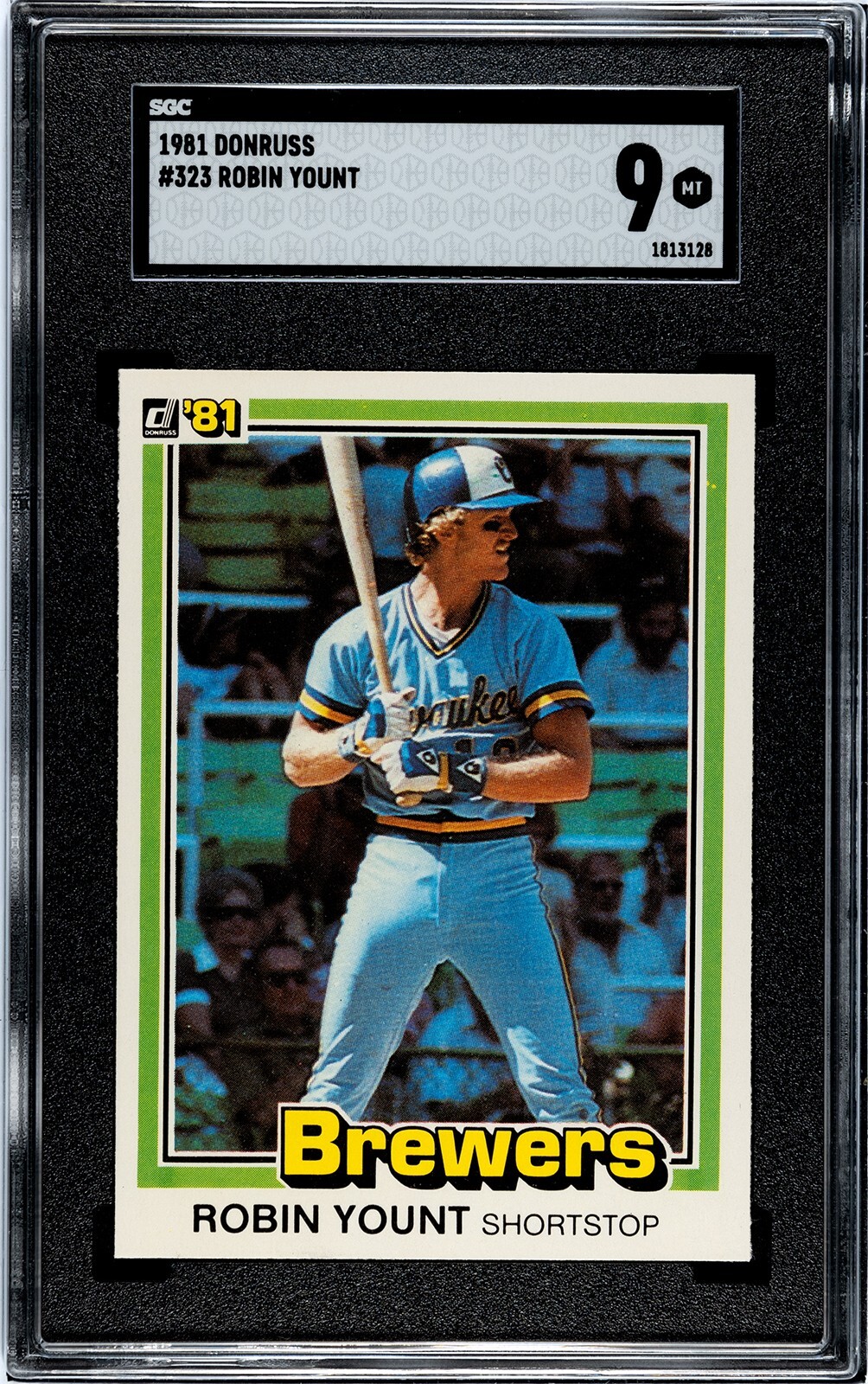 1981 Donruss / Robin Yount #323 / * SGC 9 * / Milwaukee Brewers / HOF