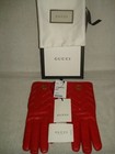100% AUTHENTIC NEW WOMEN GUCCI MARMONT MATELASSE RED LEATHER GLOVES US 8 — photo 3