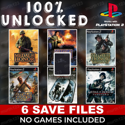 Medal of Honor PSX PS1 PS2 100% Unlocked Beaten Completed Memory Card Cheats