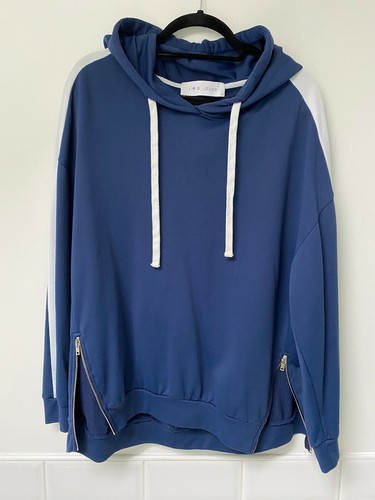 IRO JEANS Bright Blue White Stripe *KINDIA* Hoodie Sweatshirt M UK10-14 £350 - Picture 3 of 8