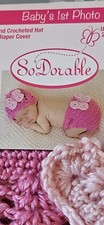 so dorable 2pcs hand crocheted hat diaper cover baby's first photo Pink