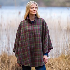 Ladies Irish Wool Half Zip Poncho (402)