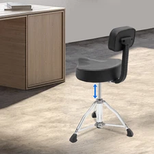 Drum Stool with Backrest Height Adjustable Drum Stool Pneumatic Drum Chair Black