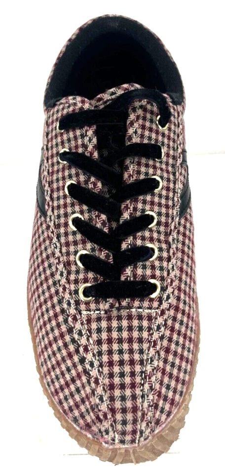 Tretorn коричневый клетку красный платформе на шнуровке кроссовок резинки подошва туфли женщин 9,5 M - Изображение 3 из 4