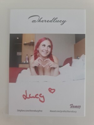 THE RED LUCY Autogramm Signiert Autograph Signed Autogrammkarte  
