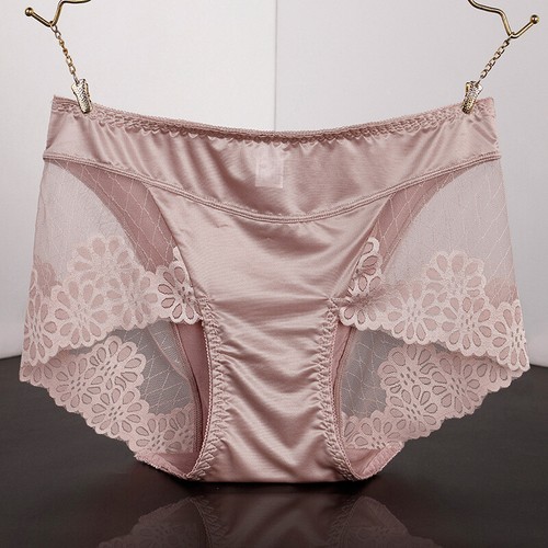 Women Lace Satin Underpants Stretch Triangle Panties Briefs Plus Size Sexy Cozy - Picture 17 of 20